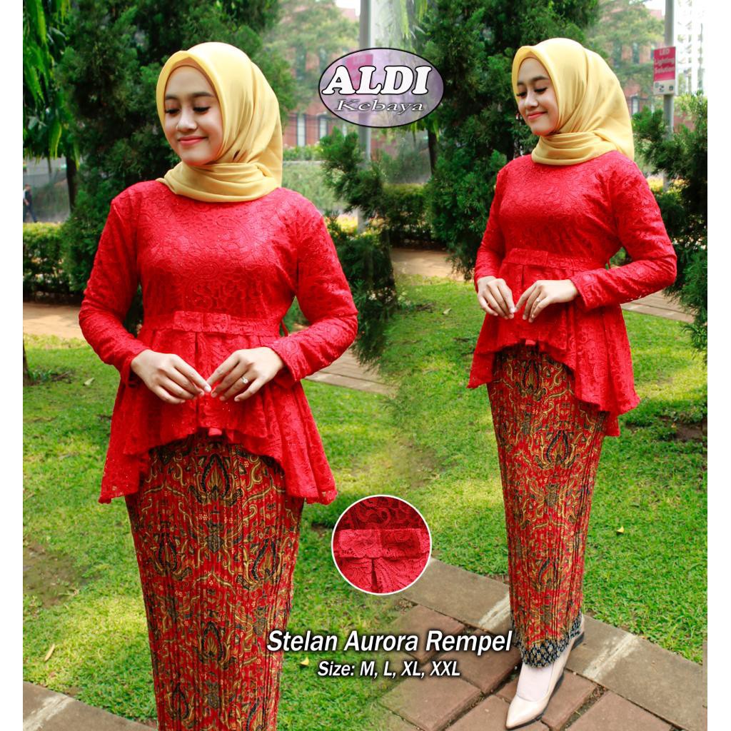 KEBAYA BRUKAT TERBARU! SET AURORA REMPEL - KEBAYA BRUKAT MODERN - BAJU KEBAYA AURORA - BRUKAT AURORA