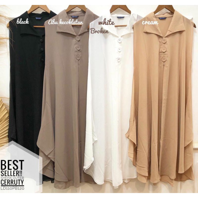 [BISA COD]Sheha Outer/Fashion Muslim/Outer /Outer Sifon/Outer Murah/Outer Polos/FashionWanita/Grosir
