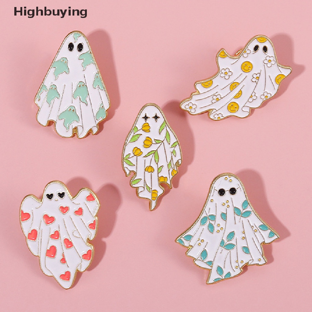 Bros Pin Enamel Desain Kartun Hantu Halloween Untuk Pakaian Anak Glory