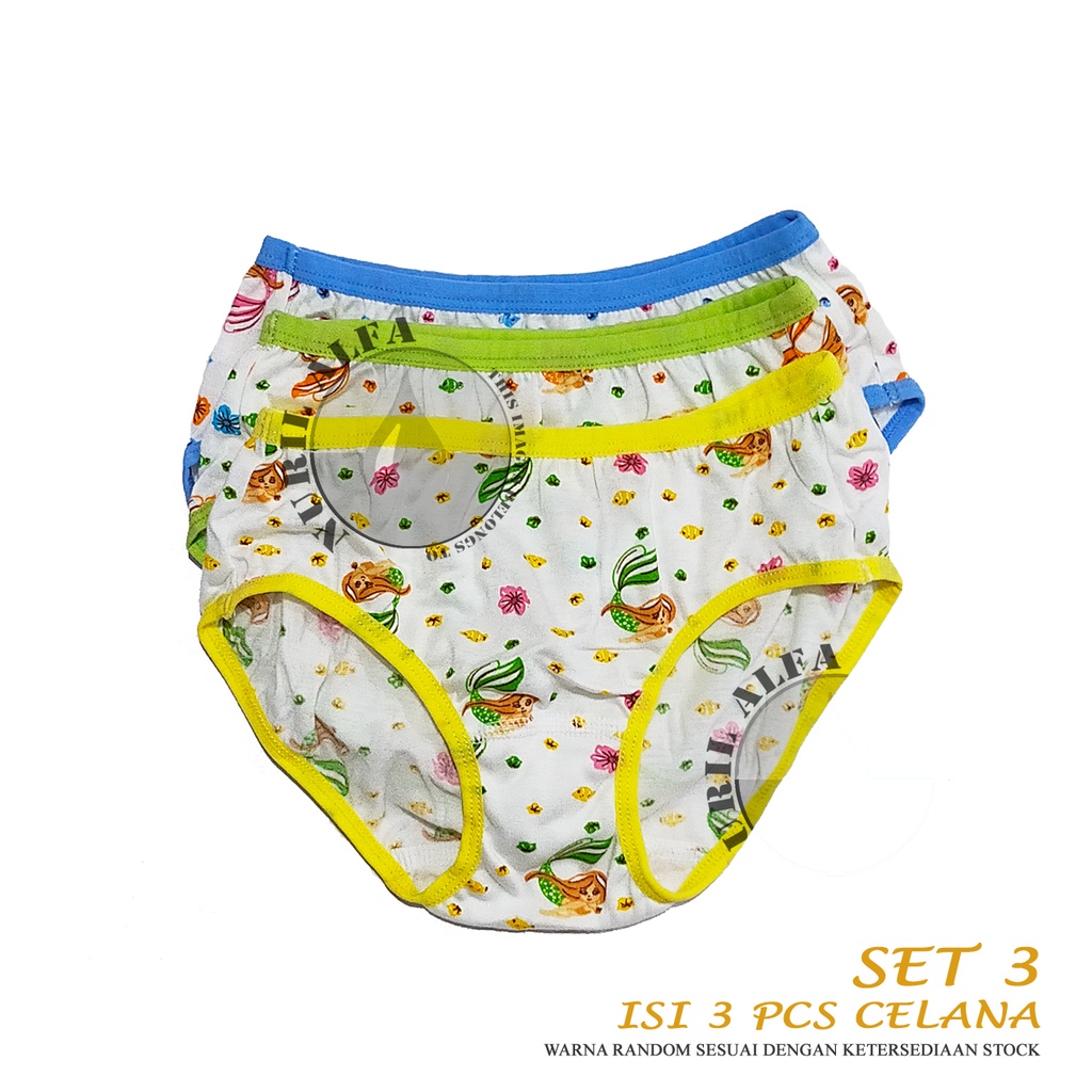 Set isi 3 Pcs Celana Dalam AnakPerempuan Golden Nick Karakter Box Ungu CD Underwear Berkualitas