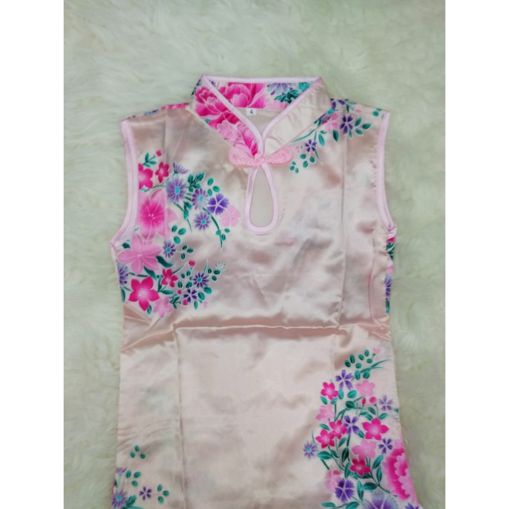 Cheongsam anak cewek/  Cheongsam bayi Baju Imlek anak cewek / Long Dress anak Perempuan import
