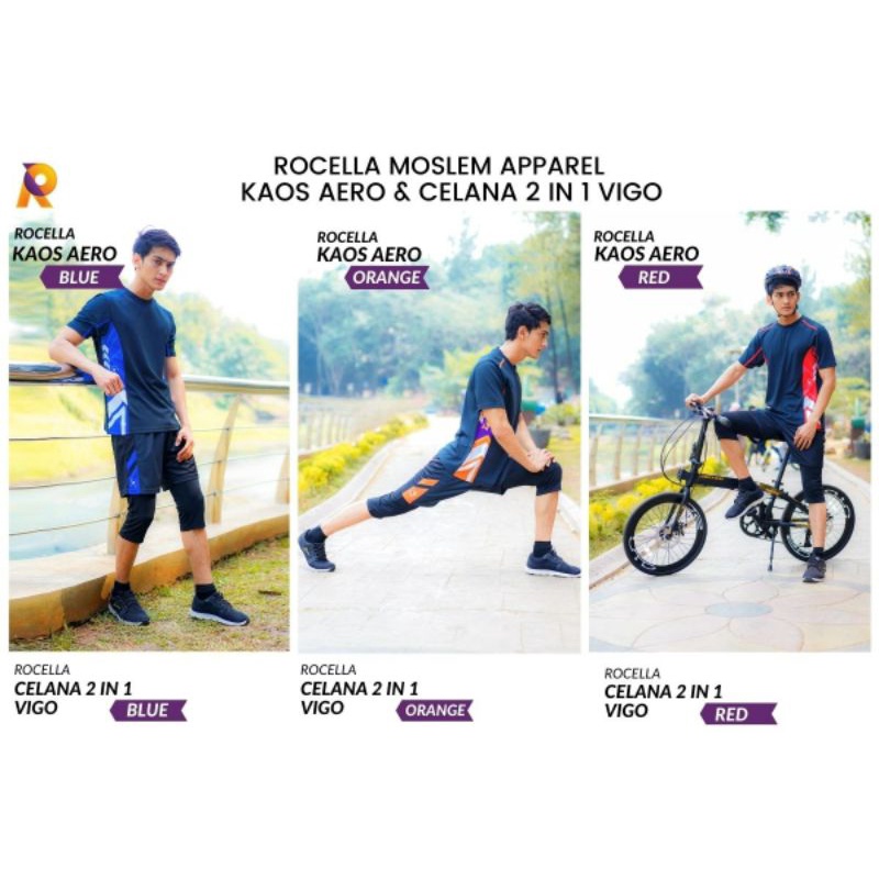 KAOS OLAHRAGA STELAN OLAHRAGA PRIA ORI ROCELLA / BAJU OLAHRAGA PRIA / BAJU SEPEDA PRIA CELANA SEPEDA