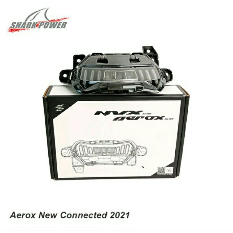 lampu stop stoplam stoplamp AEROX new 155 connected shark power RGB 7 warna magnet