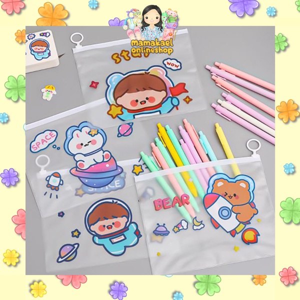 

Zipperbag tempat pensil kantong souvenir cute astronaut luar angkasa lucu MK1179