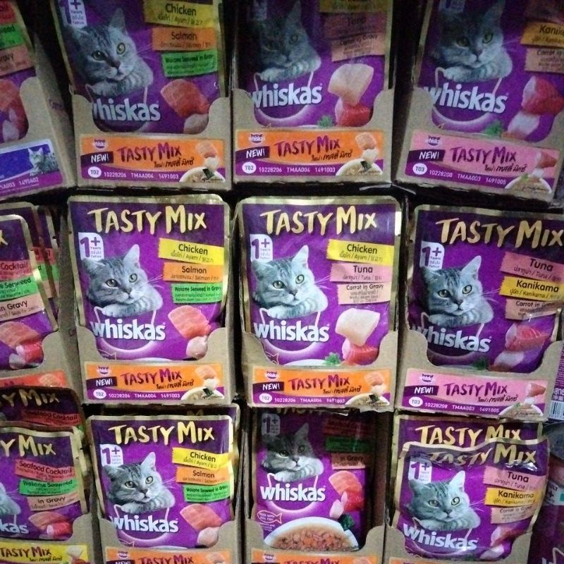 Whiskas Tasty Mix 1+ /whiskas pouch 80 gr Makanan kucing basah