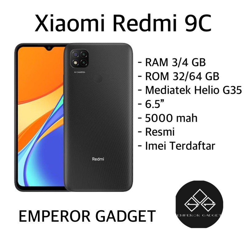 Xiaomi Redmi 9C Ram 3/32 GB 4/64 GB Resmi | Shopee Indonesia