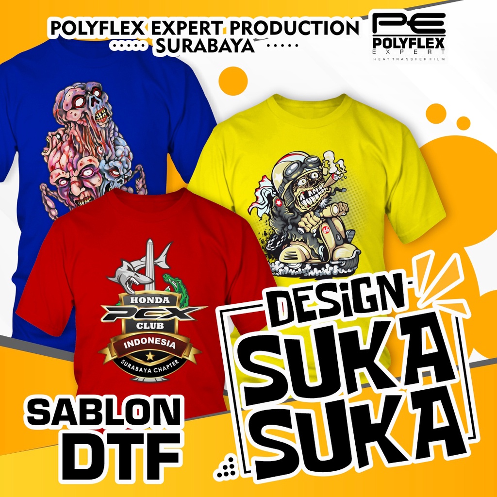 KAOS CUSTOM SABLON DTF 1/2 SISI A3 A4 A5 LOGO