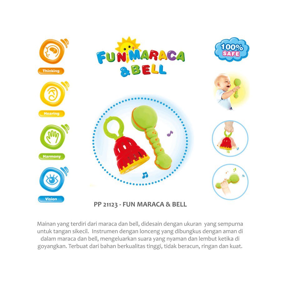 Ploopy Fun Maraca &amp; Bell PP21123 / Mainan Anak