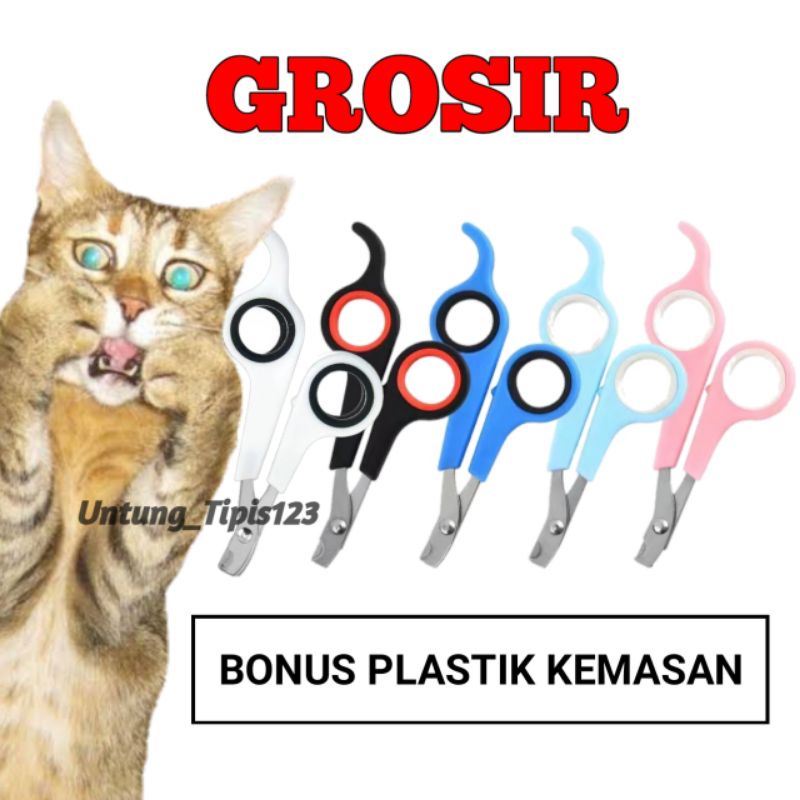 Gunting kuku kucing Anjing Pet nail Clipper Bahan Stanless untuk hewan tajam