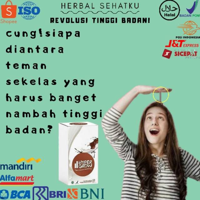 OBAT PENINGGI BADAN HYPERGROW UP - SUPLEMEN TINGGI BADAN ALAMI UNTUK DEWASA DAN REMAJA AMPUH