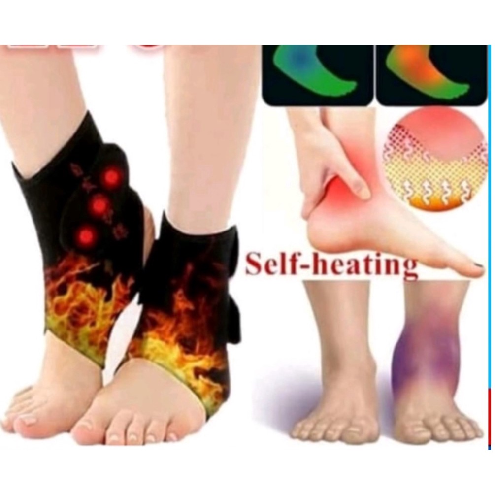 Sabuk Terapi Pemanas Kaki Deker Pergelangan Kaki Alat Terapi Engkel Pemanas Ankle Magnetik Pereda Nyeri 1 Pasang, 2pcs