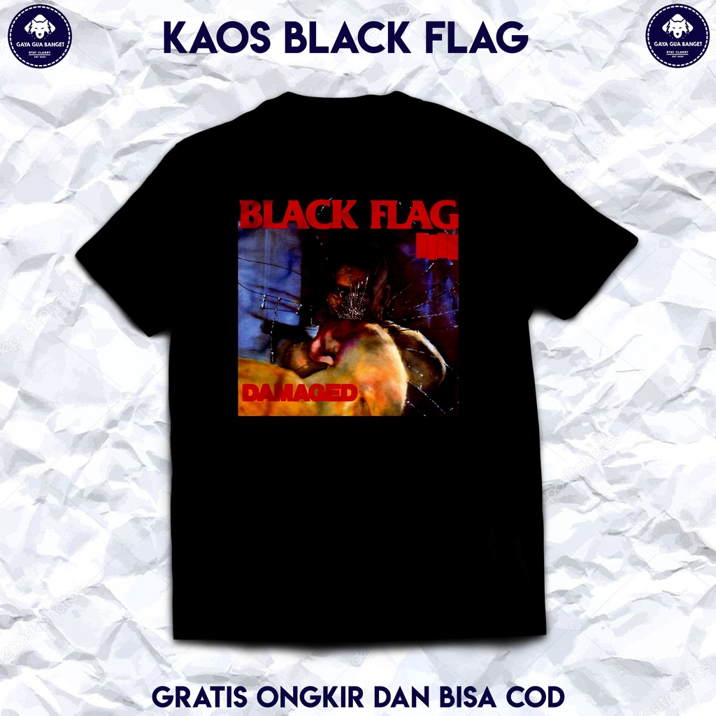 Black Flag Kaos Band Punk Rock Original. Baju Kaos Musik Band Punk Rock Black Flag Original.
