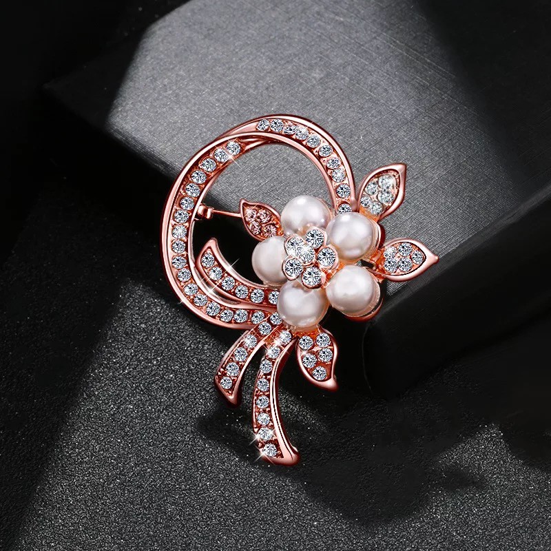 High-end Retro Mutiara Zirkon Bros Opal Swan Kupu-kupu Merak Bunga Berlian Imitasi Bros Aksesoris indah-6#