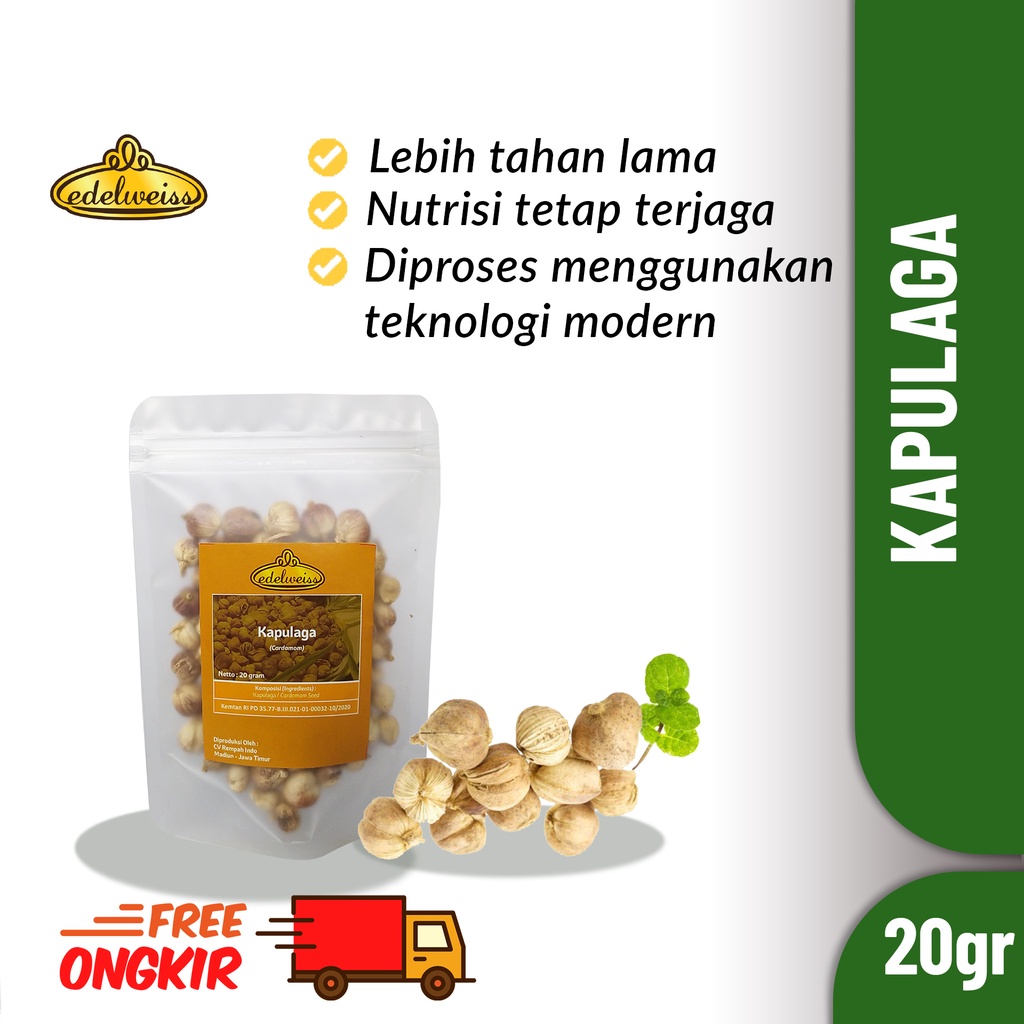 

Edelweiss Rempah Kapulaga Kering Kapulaga Kering Refill Pack (Cardamom) 20gr