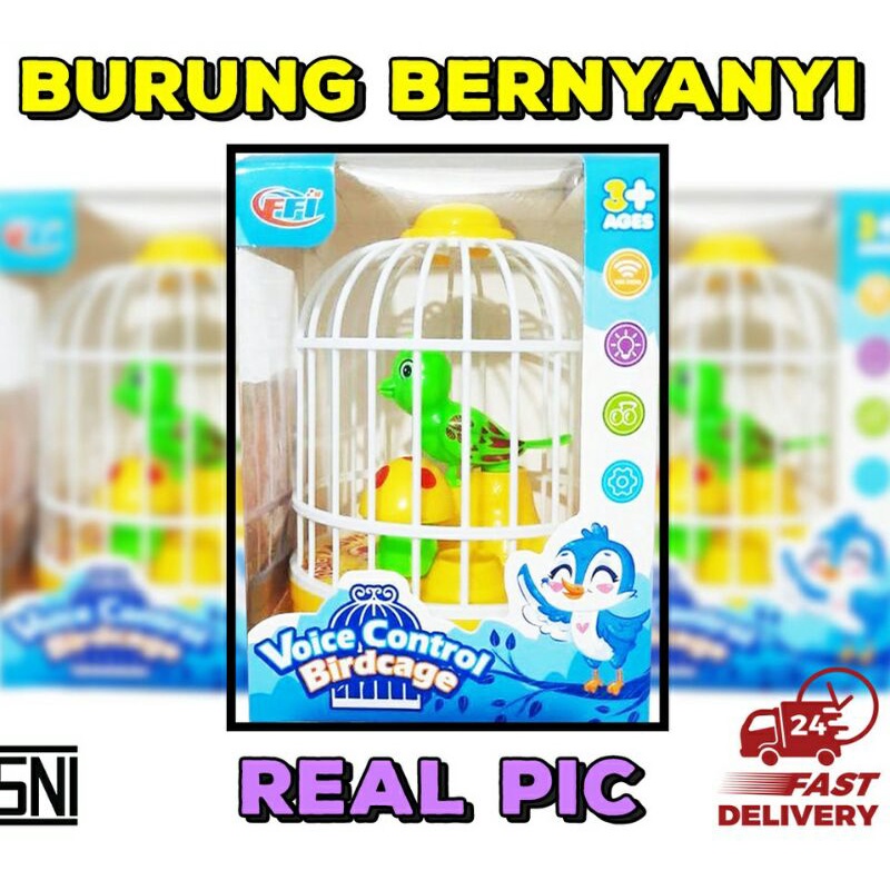 Mainan Burung Sangkar Burung Berkicau ADA LAGU ADA MUSIK ADA LAMPU Love Bird Voice Control Birdcage