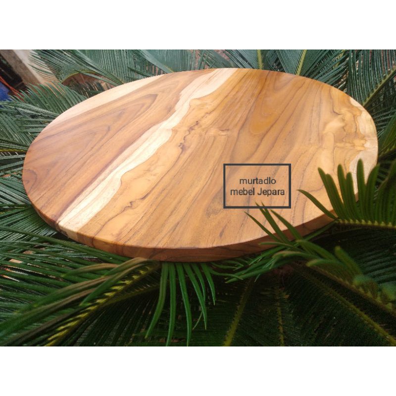 talenan kayu jati bulat besar/talenan pizza D.40cm