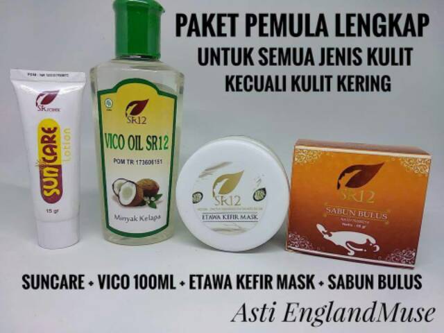 HOT...! Paket pemula Kulit normal/Berjerawat /Berminyak /Beruntus/Flek Hitam /Kulit  SensitifKering