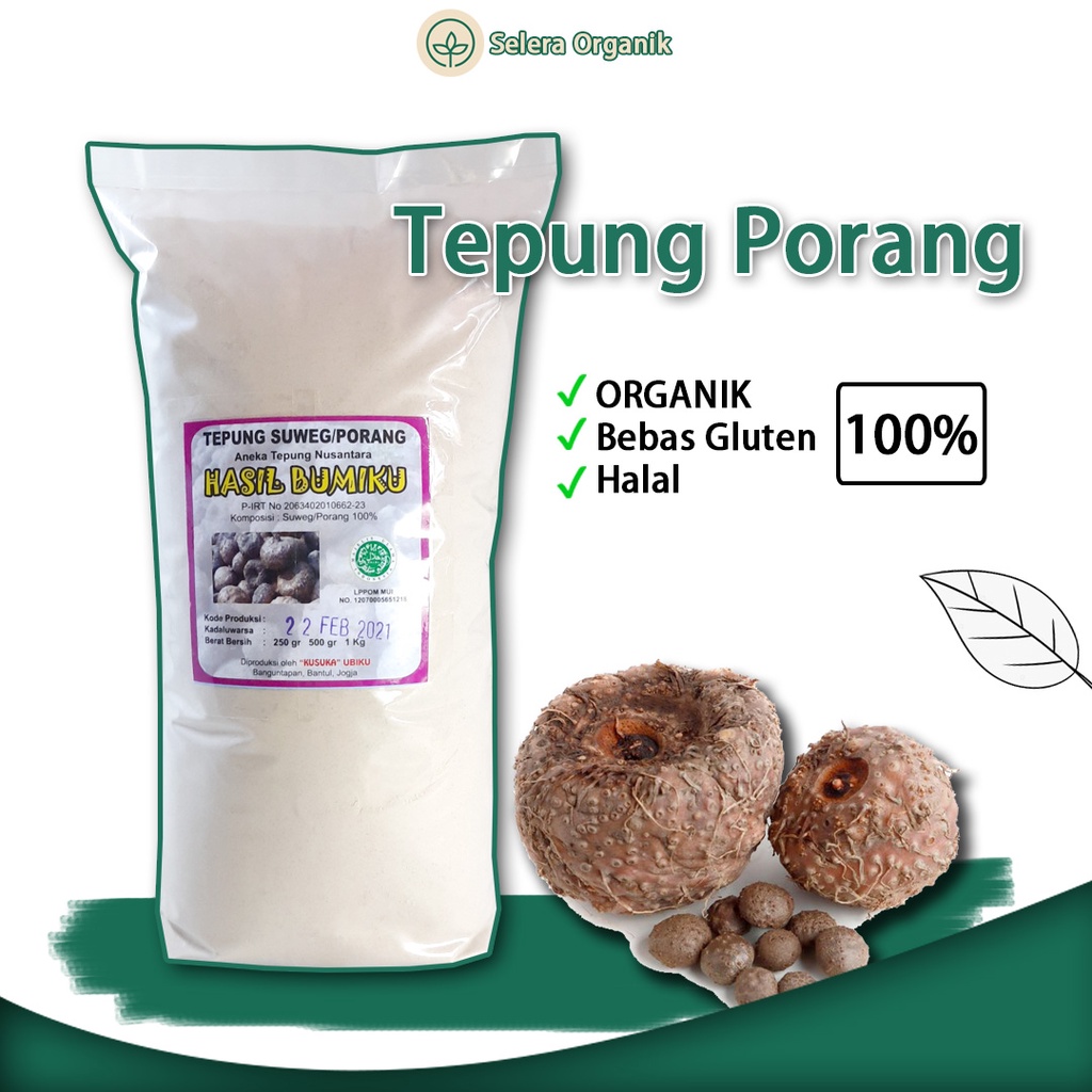 

Tepung Porang 250gr Organik Gluten Free Bebas Gluten | Selera Organik Jogja - 250 gram