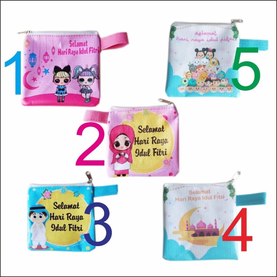 DOMPET / POUCH LEBARAN KARAKTER MURAH LUCU DOMPET ANAK wrn dan motif random