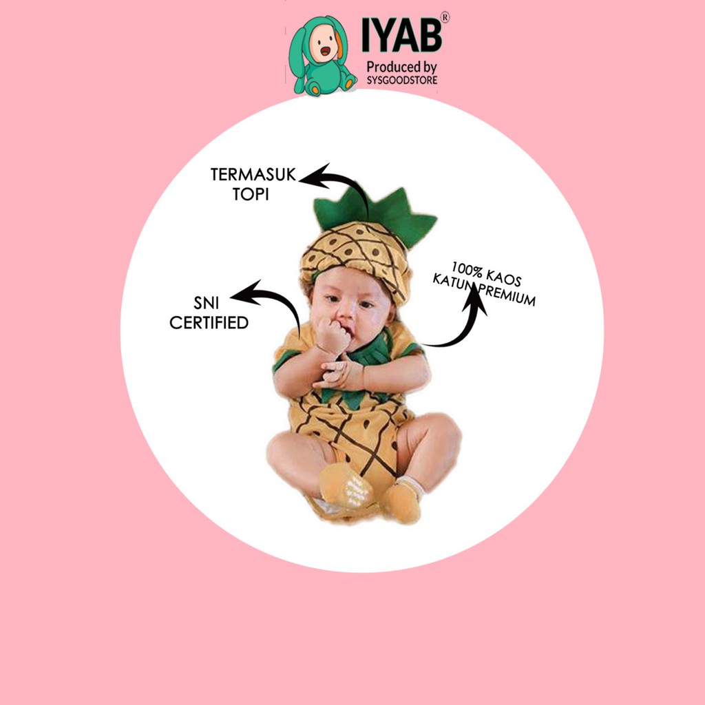 IYAB  Baju Bayi Jumpsuit /Jumper Bayi Nanas Unisex Katun-5