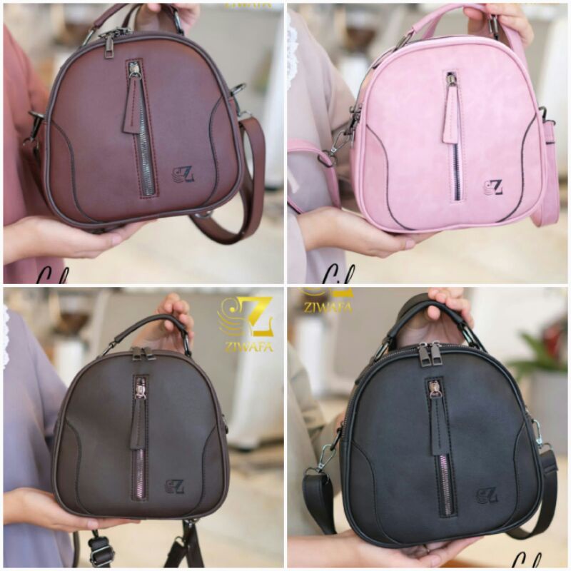 ZIWAFA LILY BAG ORIGINAL TAS RANSEL BACKPACK 3 IN 1 SELEMPANG TALI PANJANG SLINGBAG JINJING BAHAN KU