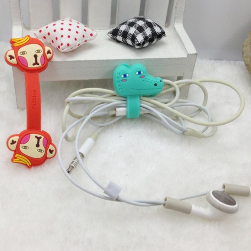 2 Pcs Kartun Earphone Kabel Kawat Kabel Organizer Pemegang Jamnya untuk MP3 MP4 MP5 Earphone Audio Warna Acak #261141322