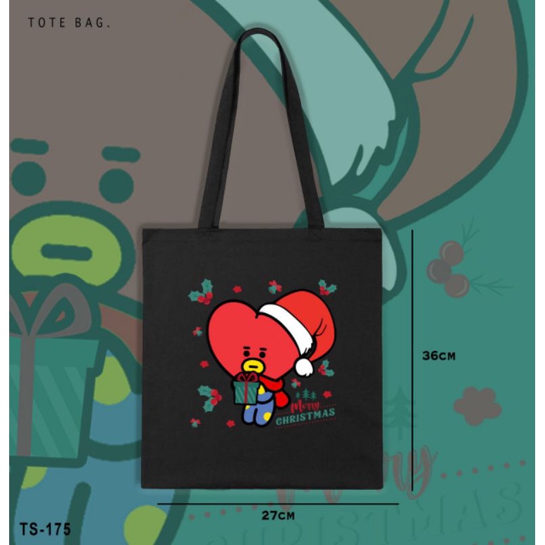 TOTE BAG BT21 EDISI NATAL CHRISTMAS