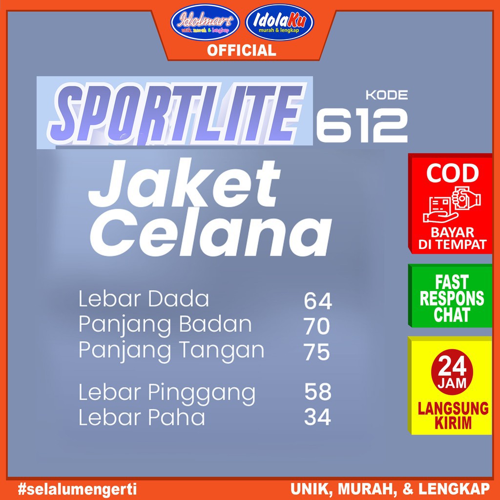 IDOLAKU Jas Hujan plevia Jaket Celana Sportlite 612 Unisex - Plevia semarang