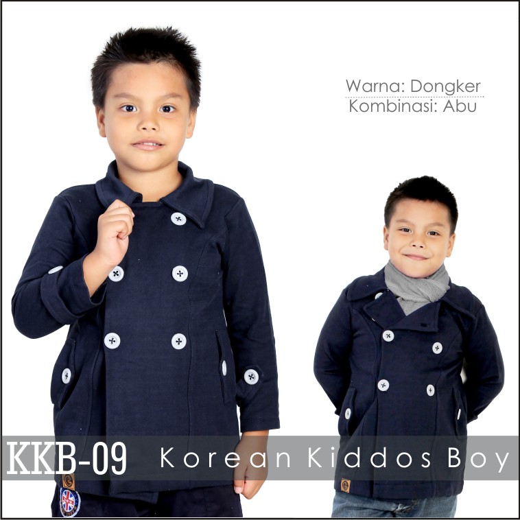 Jaket Anak Laki / Pria Korea Muslimah Hoodie Blazer Ribbon Terbaru Terlaris Korean KKB-09