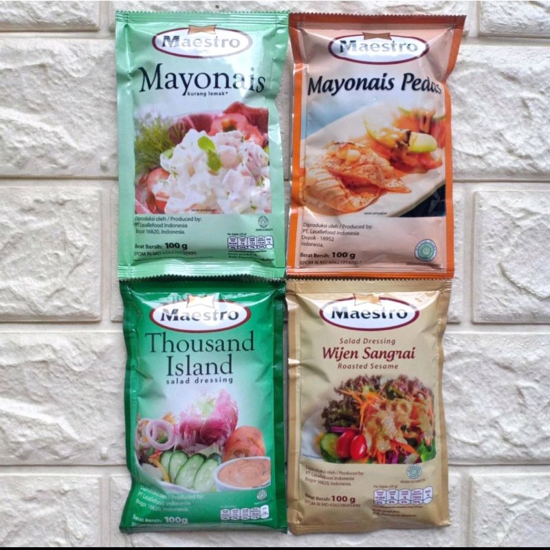 

Maestro Sachet 100gr Mayonais Pedas Thousand Island Wijen Sangrai Salad Dressing mayones mayonaise