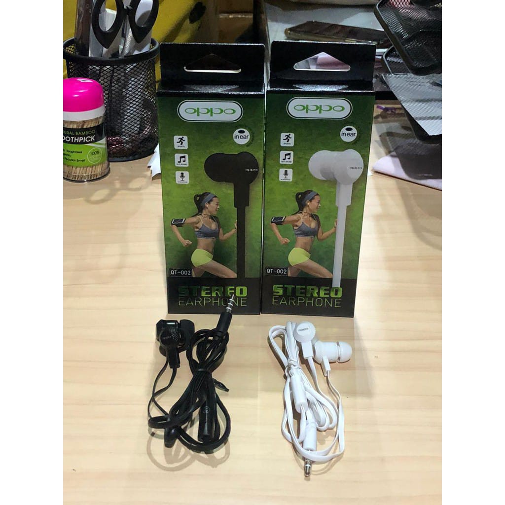 Handsfree Brand Samsung Xiaomi Oppo Vivo Earphone Stereo QT-002 Super Bass Murah