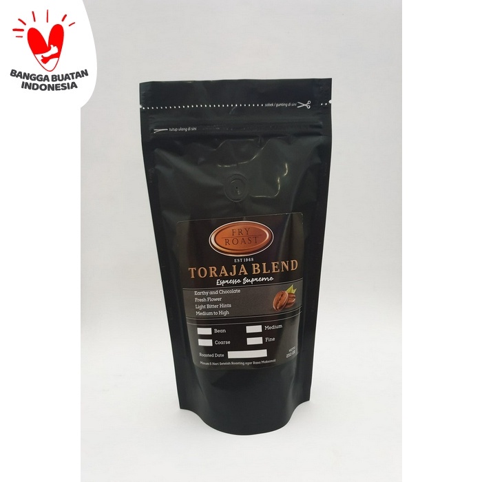 

gt201jyj Kopi Toraja Blend Supremo 250 Gram ( Arabika & Robusta) Biji/Bubuk - Biji Ds20X11