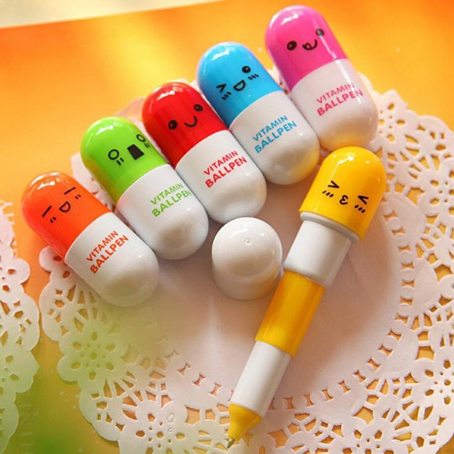 PULPEN KAPSUL VITAMIN / PENA VITAMIN UNIK / PENA VITAMIN KAPSUL / PULPEN KAPSUL LUCU SOUVENIR-5
