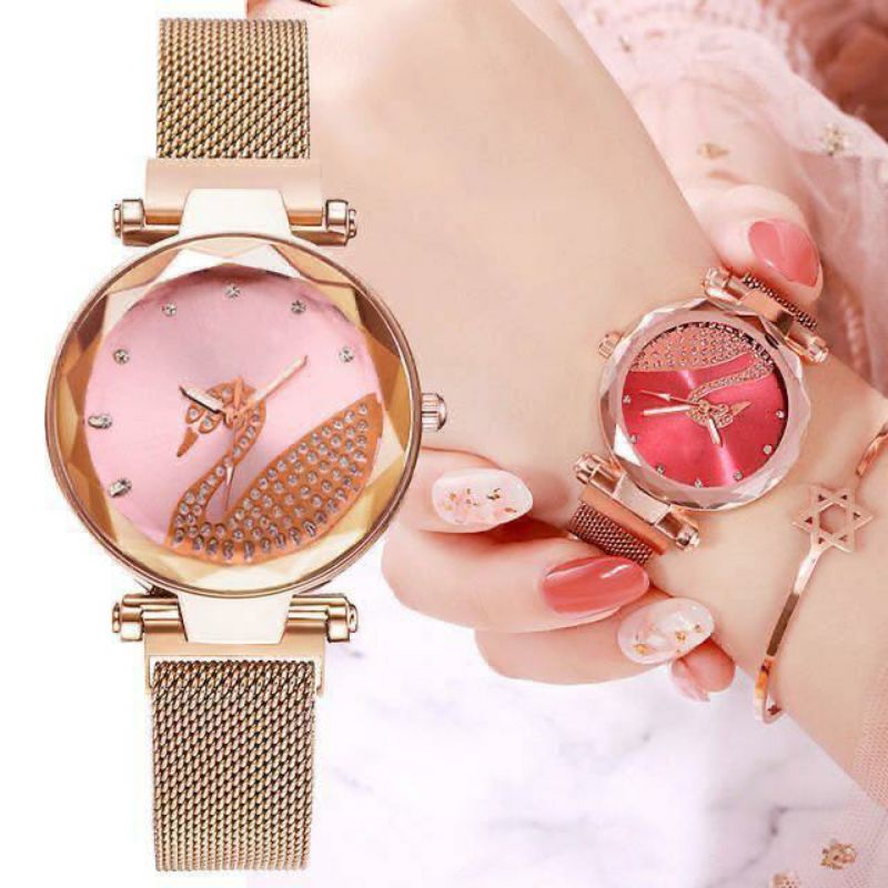 JAM TANGAN MAGNET ANGSA DIAMON