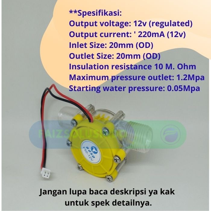 PLTA 12v Pembangkit Listrik Tenaga Air Generator Hydroelectric turbin