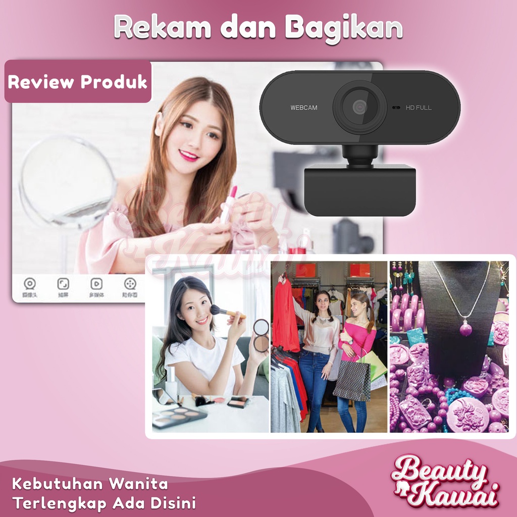 Webcam 1080p Laptop Kamera USB Komputer Full HD Resolusi 1080P