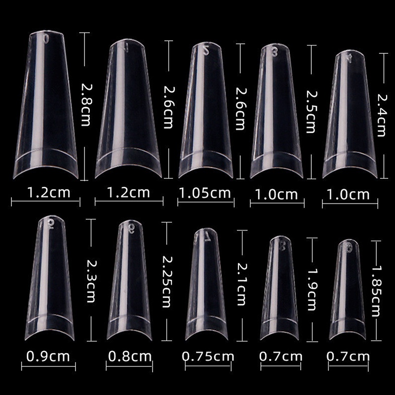 500pcs / Kantong Kuku Palsu Ekstra Panjang Ukuran Xxl