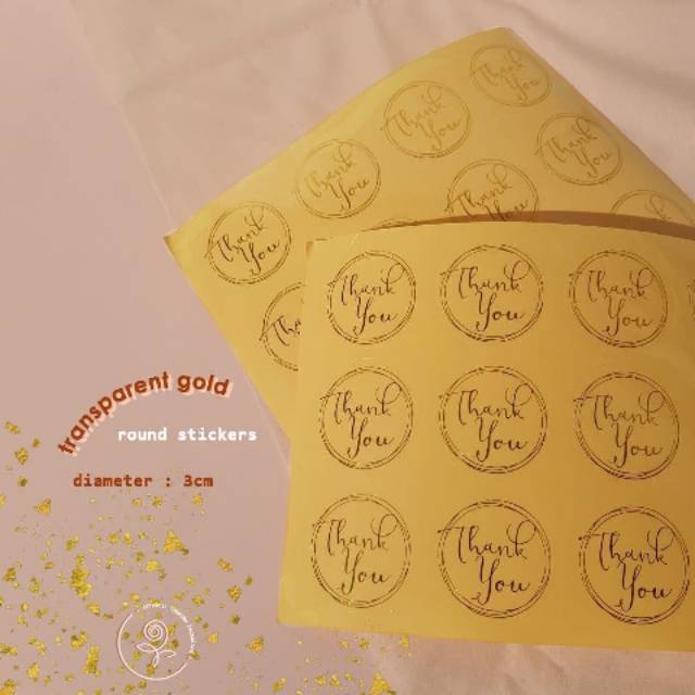 

Thank You Stickers Transparan Gold Packaging Plastik Kue