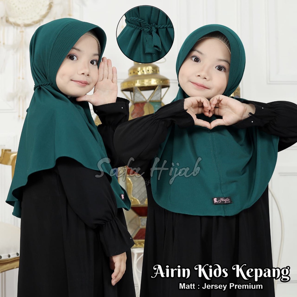 Kerudung Anak Jilbab Instan Anak Airin Kids Kepang Hijab Instan Tali Jersey Airis Safa Hijab