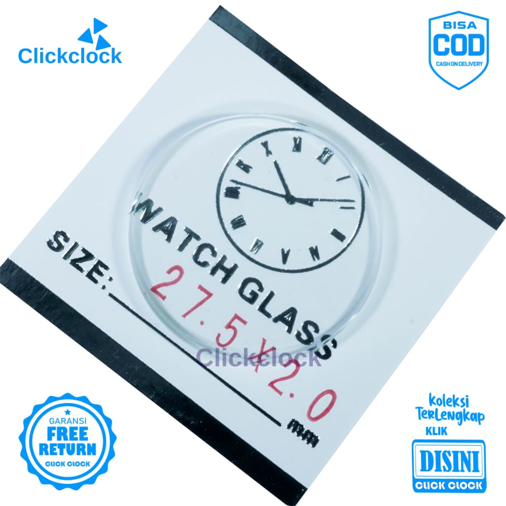 Kaca Jam Kaca Bahan Watch Glass PNC-275 Murah 2,75 cm