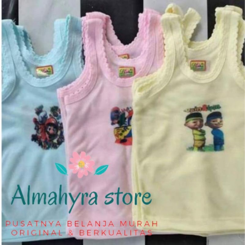 12 PCS singlet anak motif sablon / singlet karakter / kaos kutang anak
