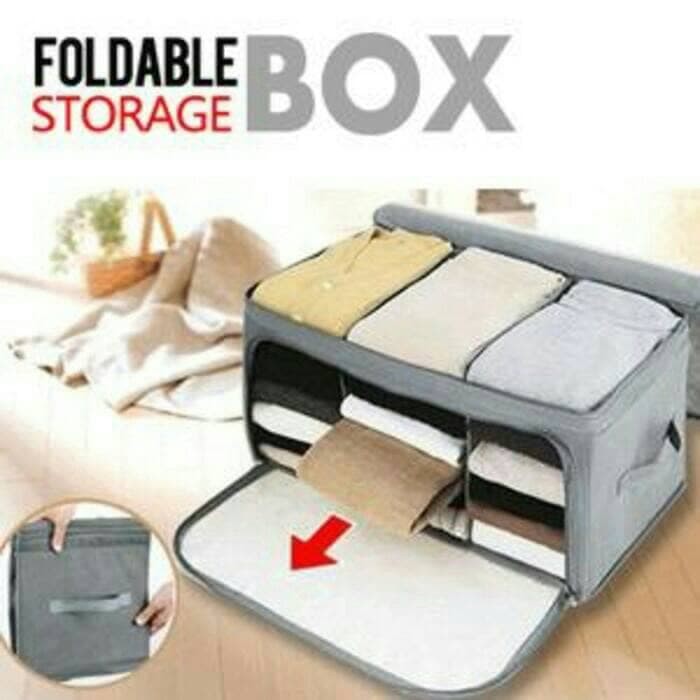 [HARGA PROMO] Storage Box 2 Pintu / 3 window Foldable Cloth Organizer Bamboo Charcoal Storage