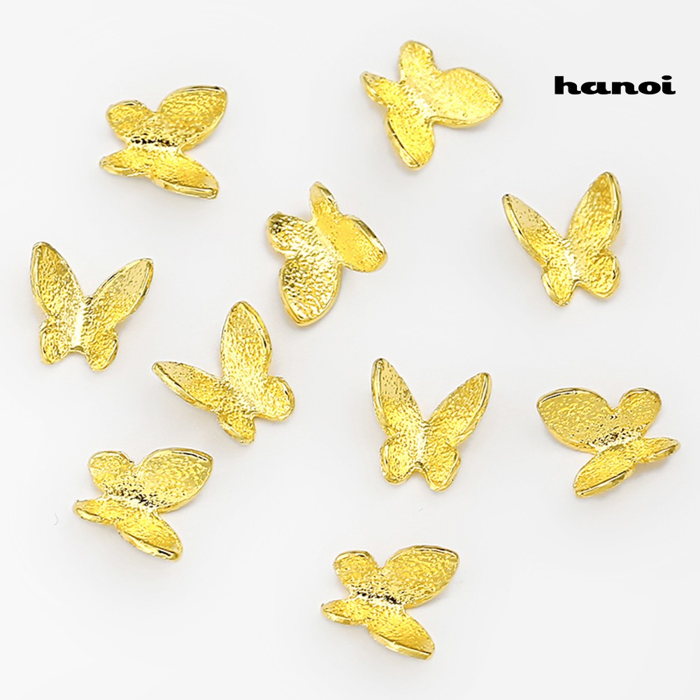 Hn 100pcs / Pak Ornamen Kupu-Kupu 3d Untuk Dekorasi Nail Art / Manicure