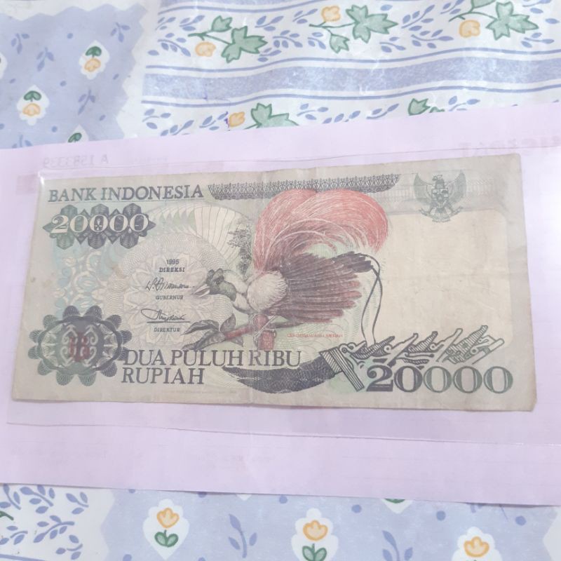 Uang Kertas Kuno 20000 Cenderawasih Merah Tahun 1995