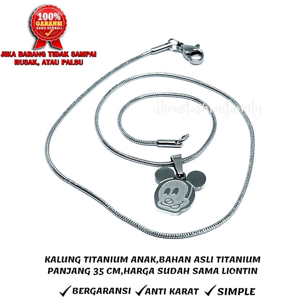 KALUNG ANAK TITANIUM ASLI,BAHAN DIJAMIN ASLI,GARANSI UANG KEMBALI,PANJANG 35 CM