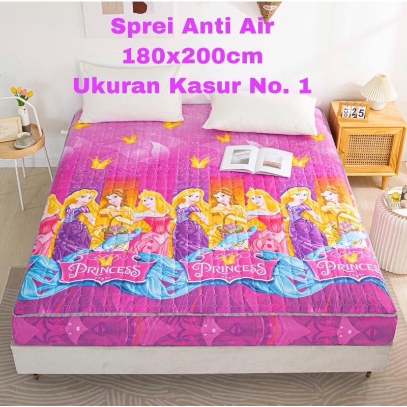 SPREI WATERPROOF UKURAN 180X200X25cm / SPREI ANTI AIR-PRINCESS