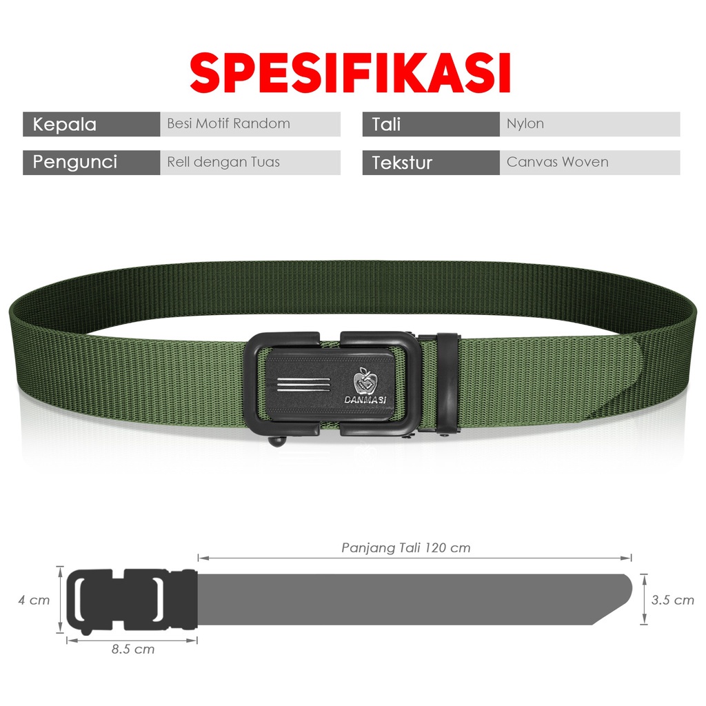 IKAT PINGGANG PRIA SABUK NYLON CANVAS MODEL REL GESPER ELEGANT MEN BELT S037