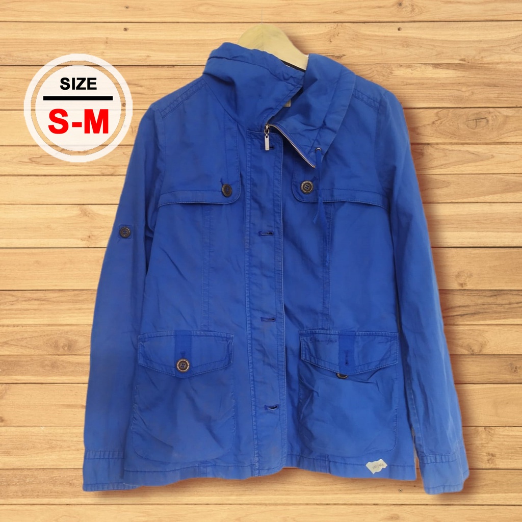 Jaket Parka Biru Brand Litmus Jeans Bekas/ Prelove/ Second