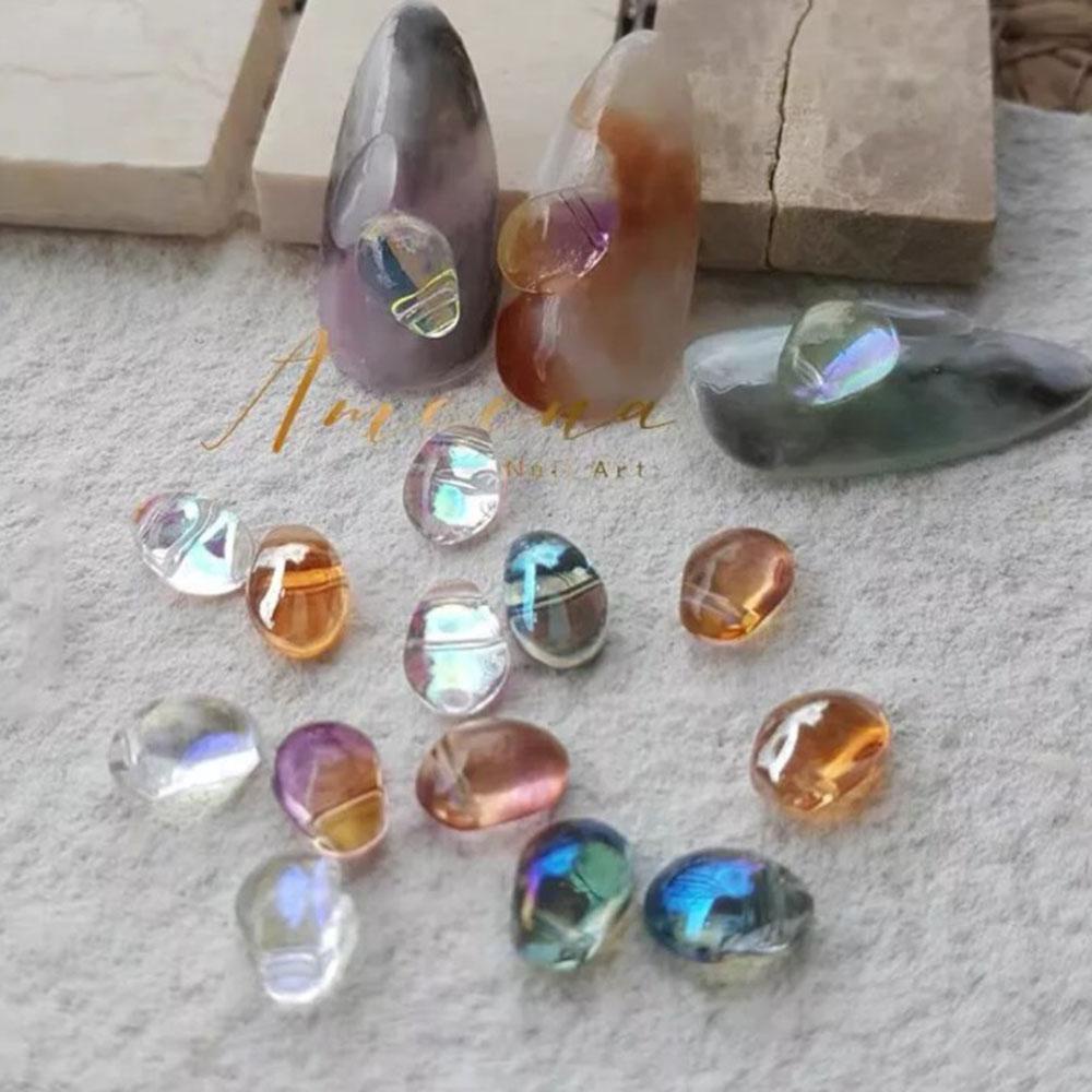 AUGUSTINA Agustina Aurora Batu Kristal 10pcs Gadis Manikur Alat Fashion Permata Tidak Teratur Perhiasan Mengkilap