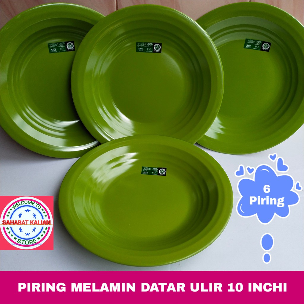 (6 Piring)  Piring Melamin Golden Flying Fish P1001 Ukuran 10 Inch